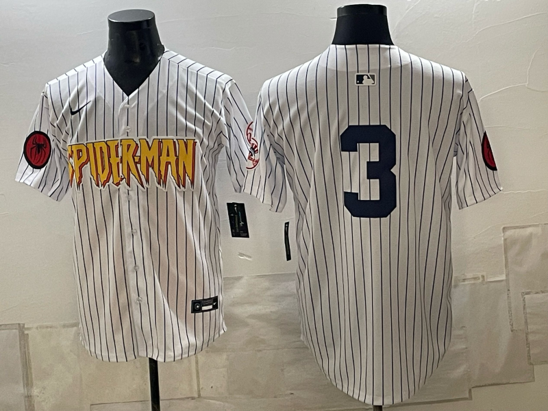 Men 2026 New York Yankees #3 white Nike MLB Jersey 0912001->new york yankees->MLB Jersey
